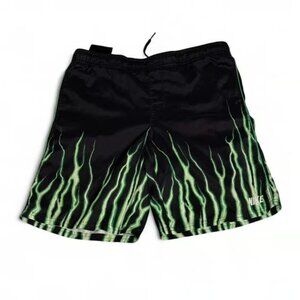 Nike Men's Black and Green Shorts